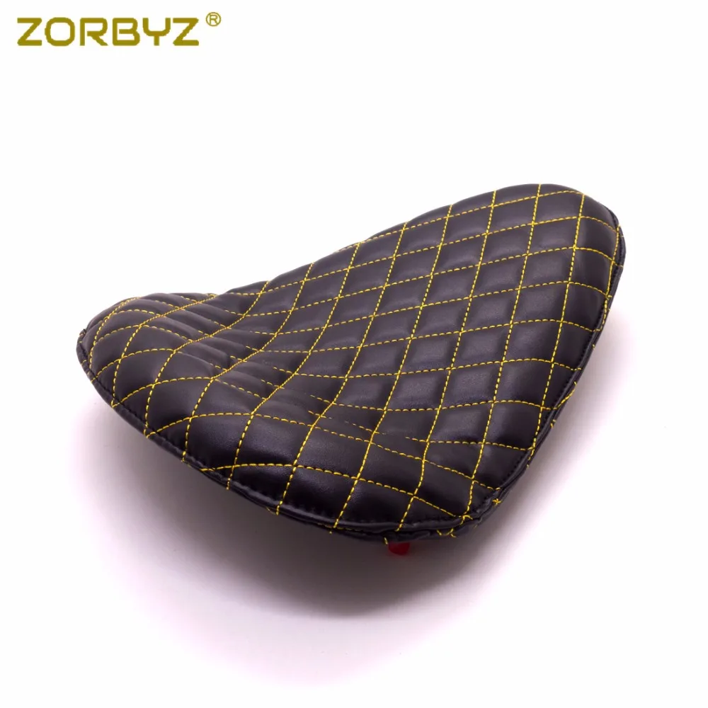 ZORBYZ мотоцикл Черный Синтетическая кожа Алмазный Стиль Solo Seat для Triumph Suzuki Harley Sportster