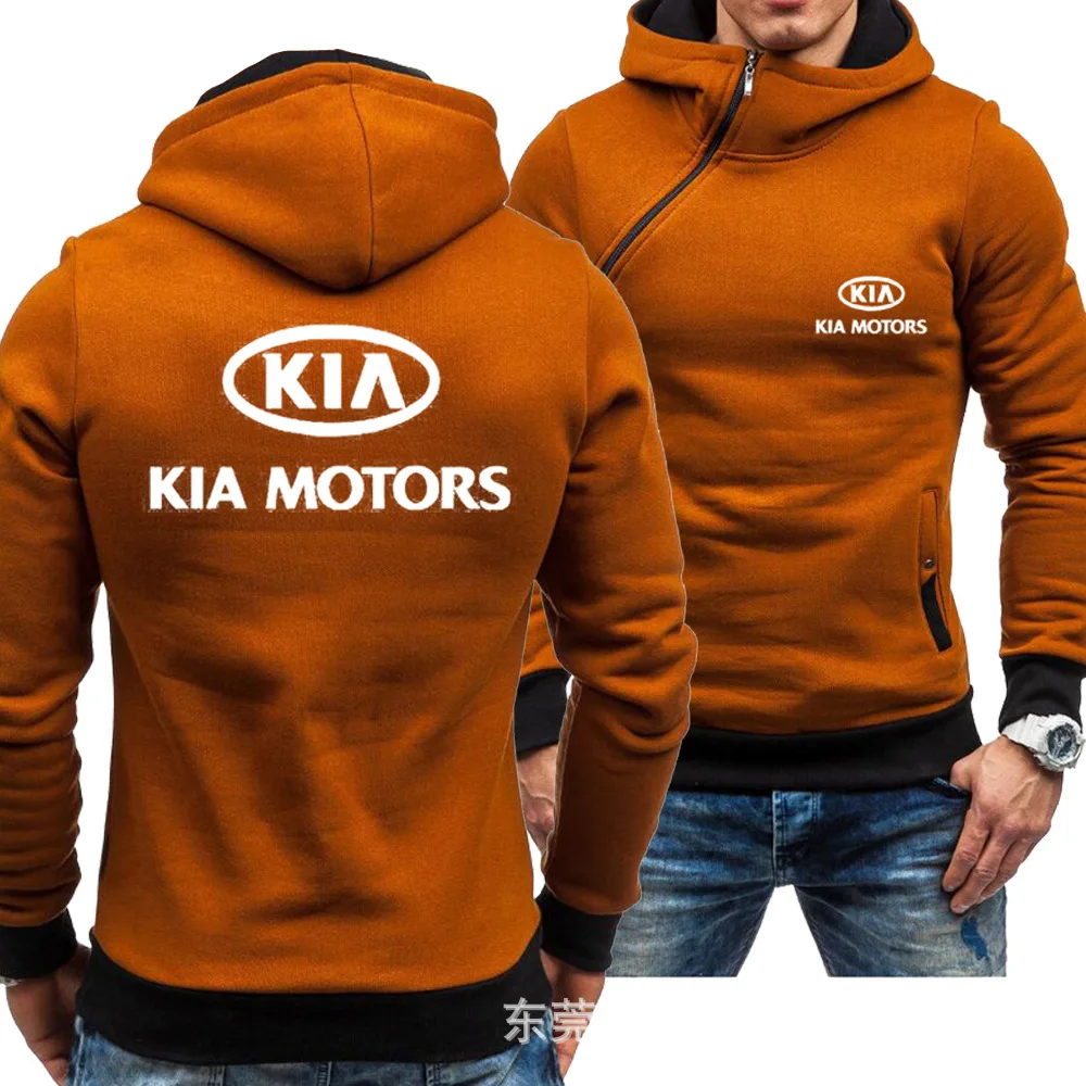 KIA толстовки с капюшоном куртка зимний пуловер мужской унисекс уплотненный косая