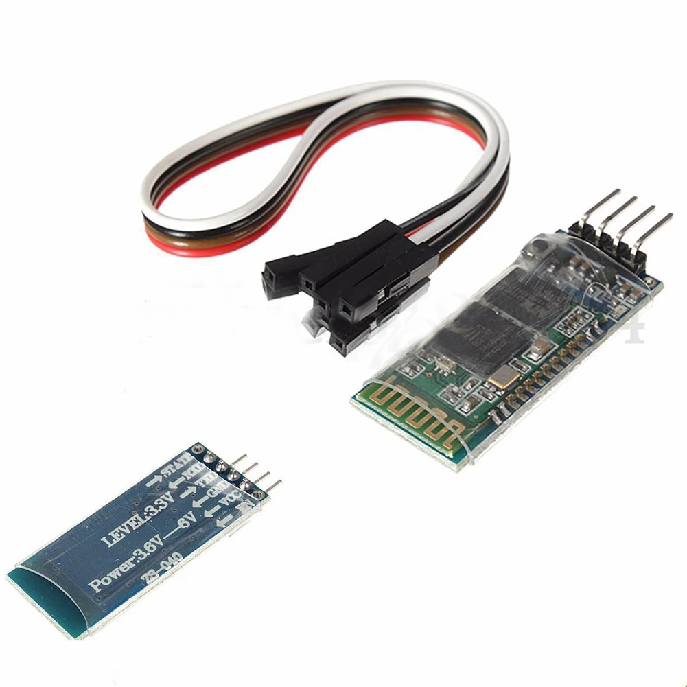 Топ Синий 4 Pin HC 06 RS232 беспроводной Bluetooth RF 5V модуль приемопередатчика + кабель для