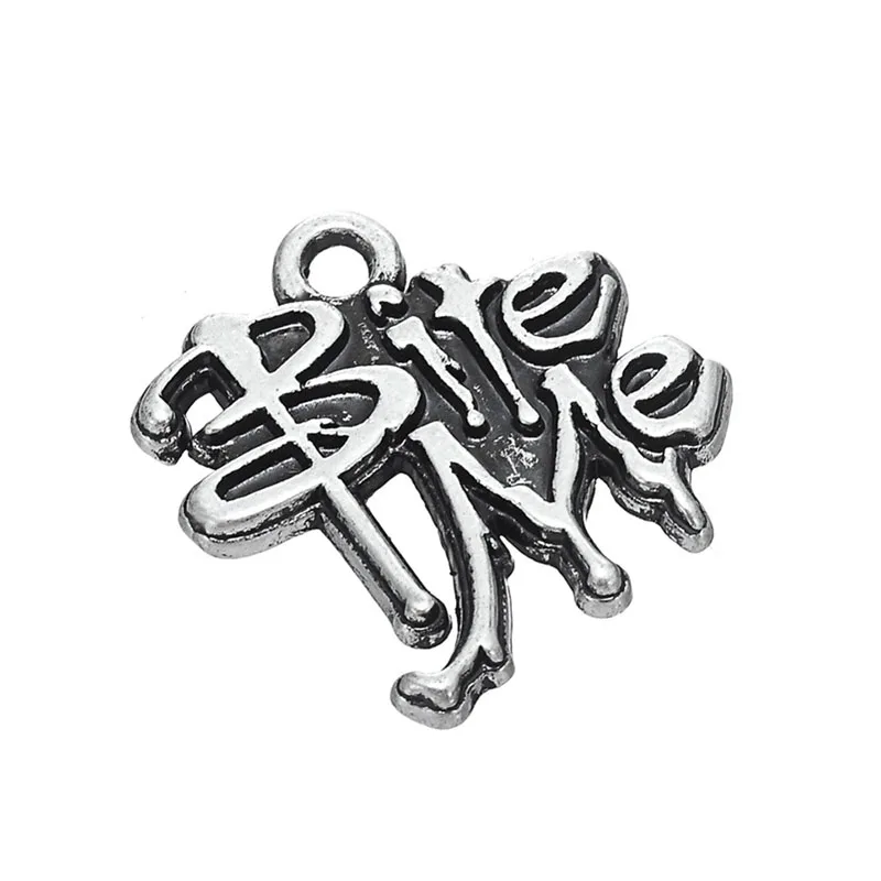 15 шт 17 5x17 4 мм античные серебряные тона Bite Me charm ювелирные аксессуары кулоны для