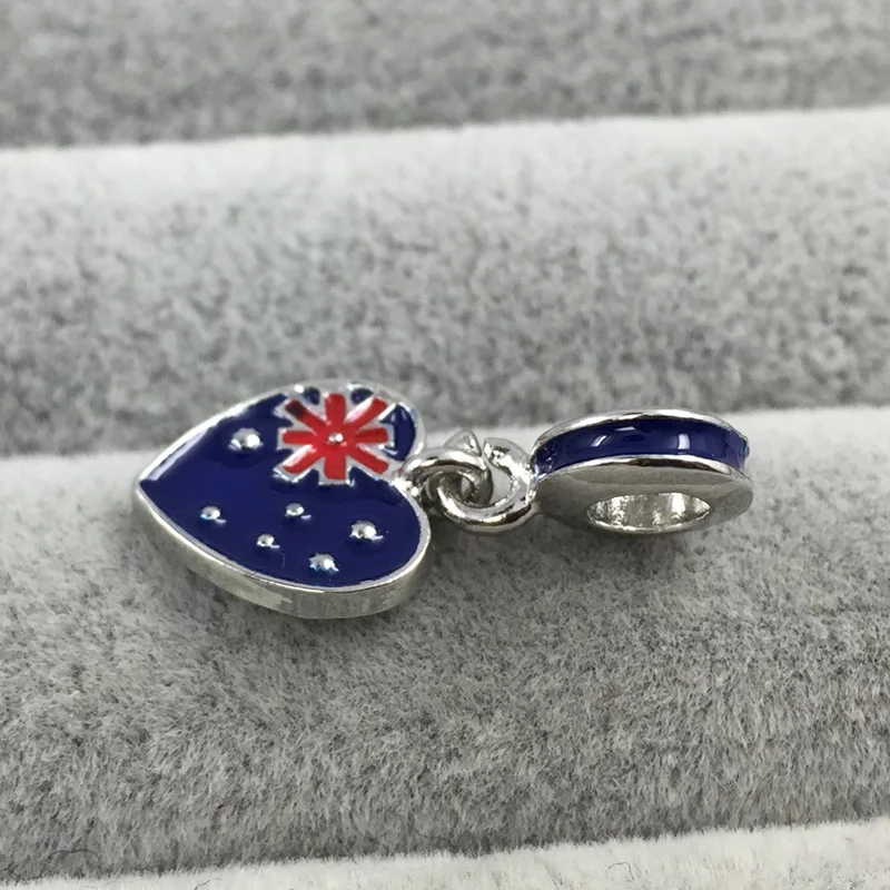 Флаги стран флаг лента синего цвета и красный белый эмалевые подвески кулоны в