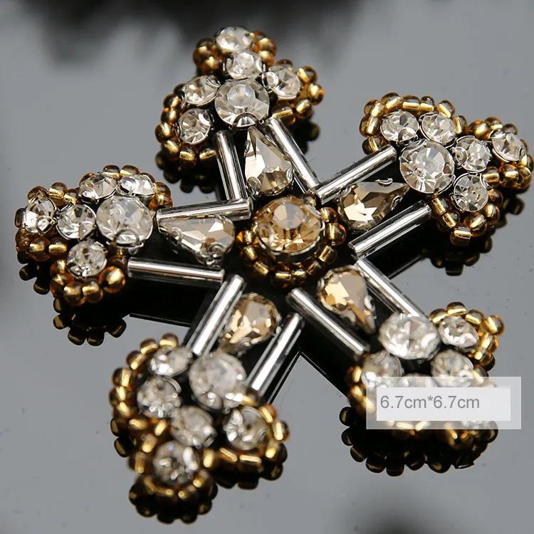 1 шт. ручная работа стразы бусины нашивки пришитые снежинками аппликация вышивка