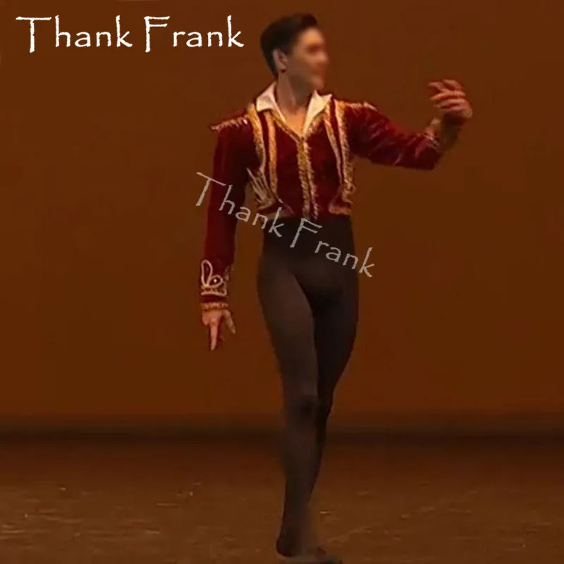 New Custom Made Man Ballet Jacket Tops Male Prince Dance Costumes Professional Coat For Boys Tunic Costume C574 | Тематическая
