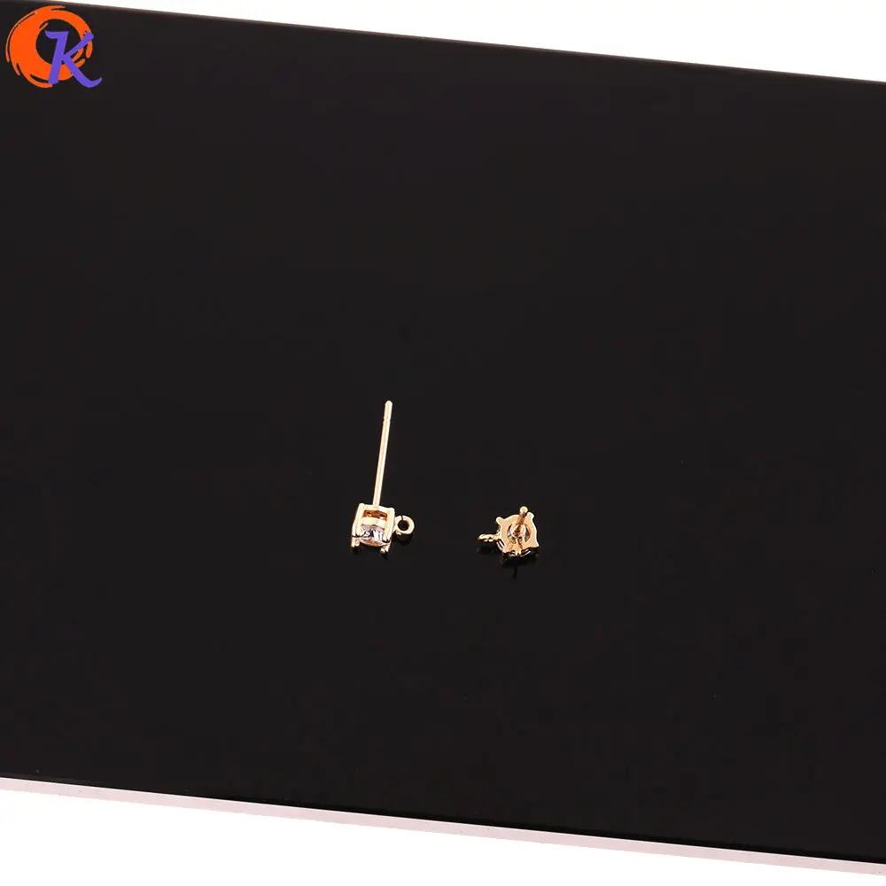 

Cordial Design 40Pcs 4*6MM Jewelry Accessories/Rhinestone Earring Stud/DIY Parts/Genuine Gold Plating/Hand Made/Earring Findings