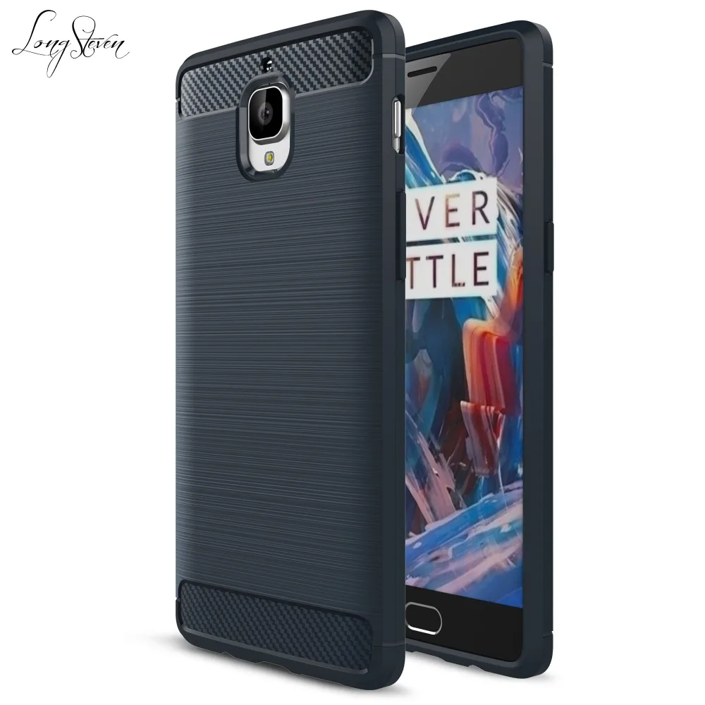 Длинные Стивен] для oneplus 3 Дело ультра тонкий углерода Волокно узор легкий
