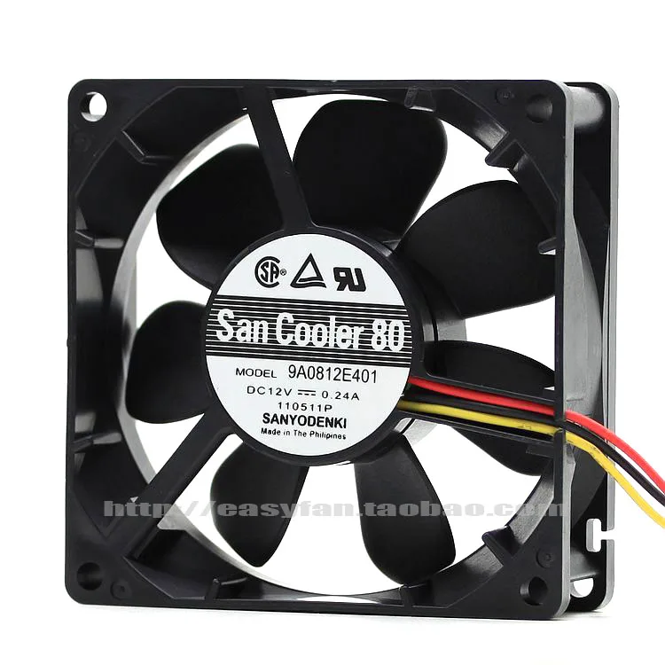 Вентилятор охлаждения SANYO DENKI SAN ACE 8025, 12 В, 0,24 А, 9A0812E401