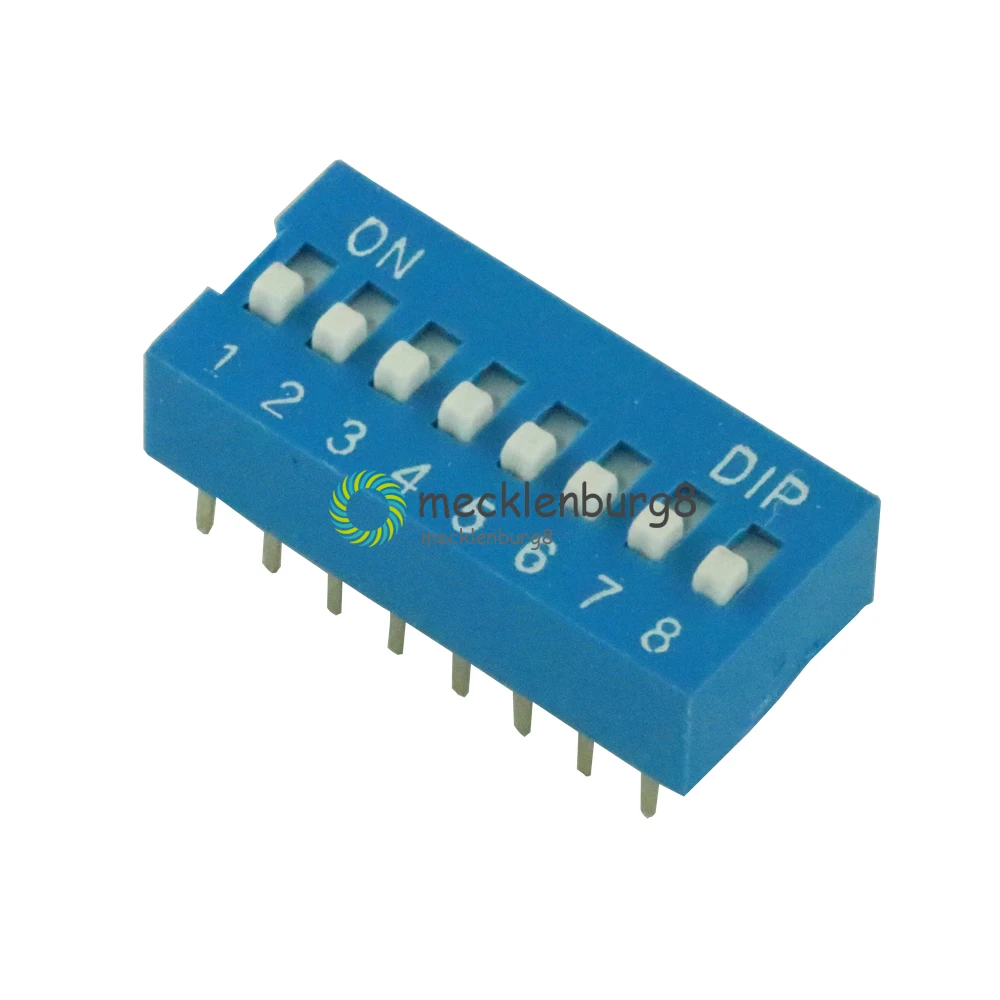 10 шт. синий 2 54 мм Шаг 8 позиционирования битный скользящий модуль DIP Switch|Запасные