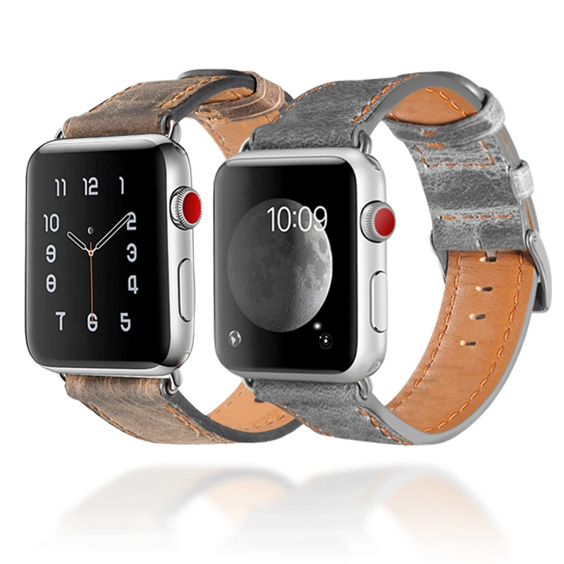 Кожаный ремешок для Apple Watch Series 4 3 2 1 винтажный iwatch 44 мм 40 38 42 сменный Браслет |