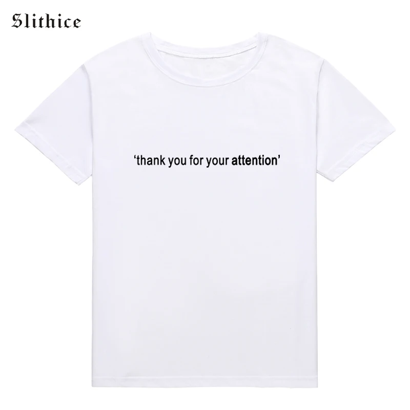 Модная новая футболка Slithice женские футболки с забавным принтом букв спасибо за