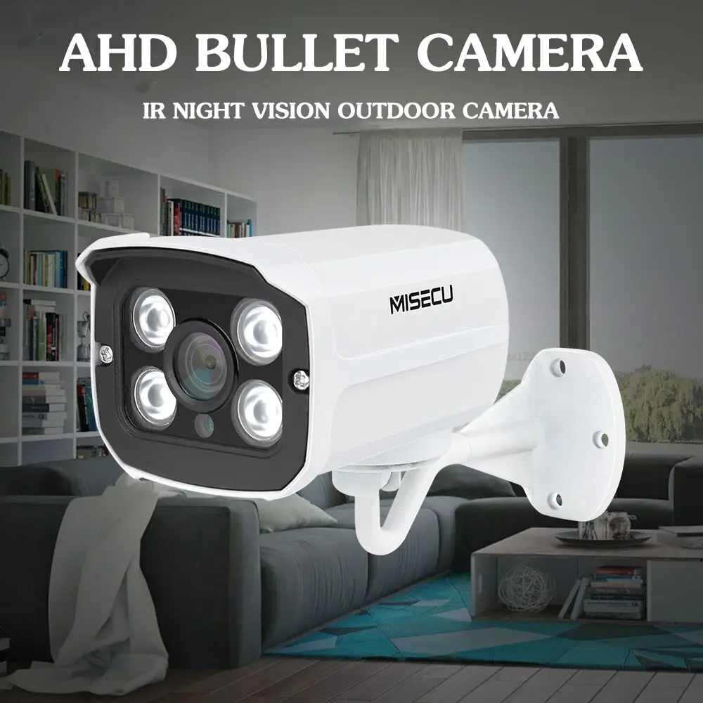 MISECU 1080P 2.0MP Full HD CCTV AHD IP66 наружная Водонепроницаемая Металлическая Цилиндрическая камера видеонаблюдения CCTV 4 шт. Массив ИК светодиодов
