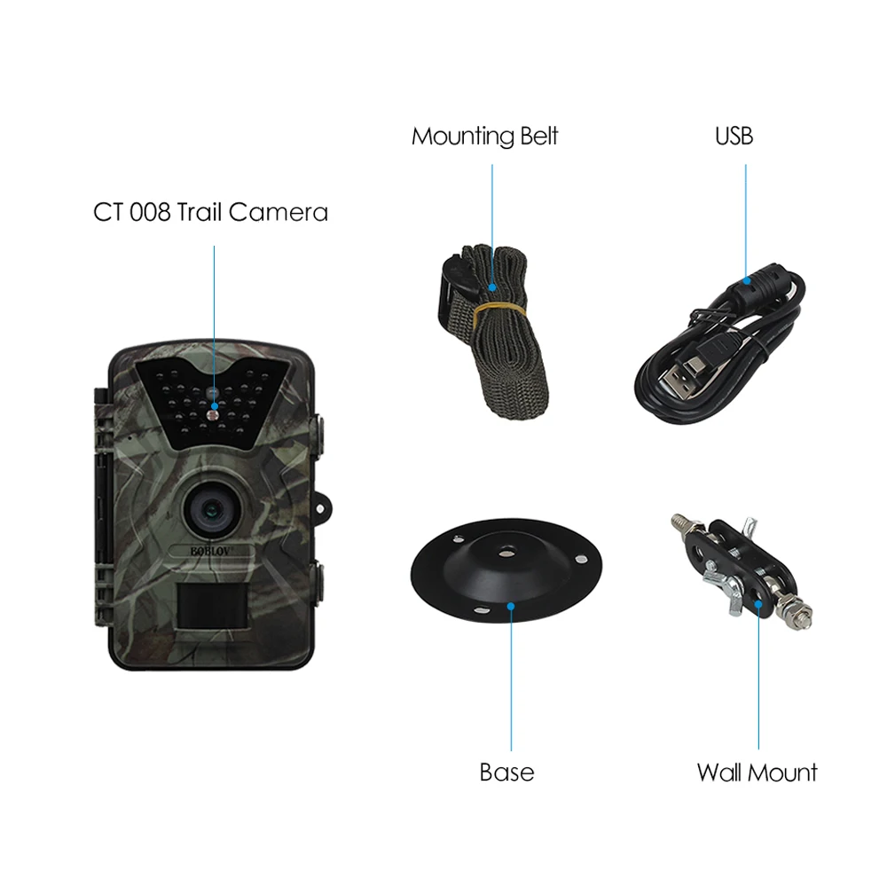 

BOBLOV CT008 Wildlife Trail Photo Trap Hunting Camera 12MP 1080P 940NM Waterproof Video Recorder Cameras for Security Farm Fast