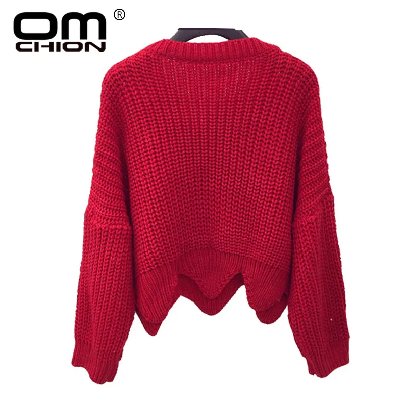 OMCHION Autumn 2017 Batwing Sleeve Sweater Women Tassel Button Beading Sequins Pullover Christmas Wave Knitwear JMY60 | Женская одежда
