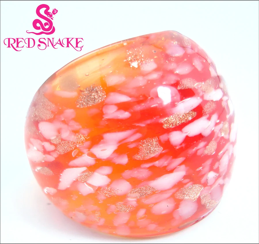 Модное кольцо с красной змеей ручной работы бордовое узором в виде снежинок