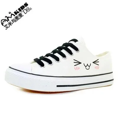 AMYMM/Детская парусиновая обувь с милым рисунком в виде мордочек для мальчиков и