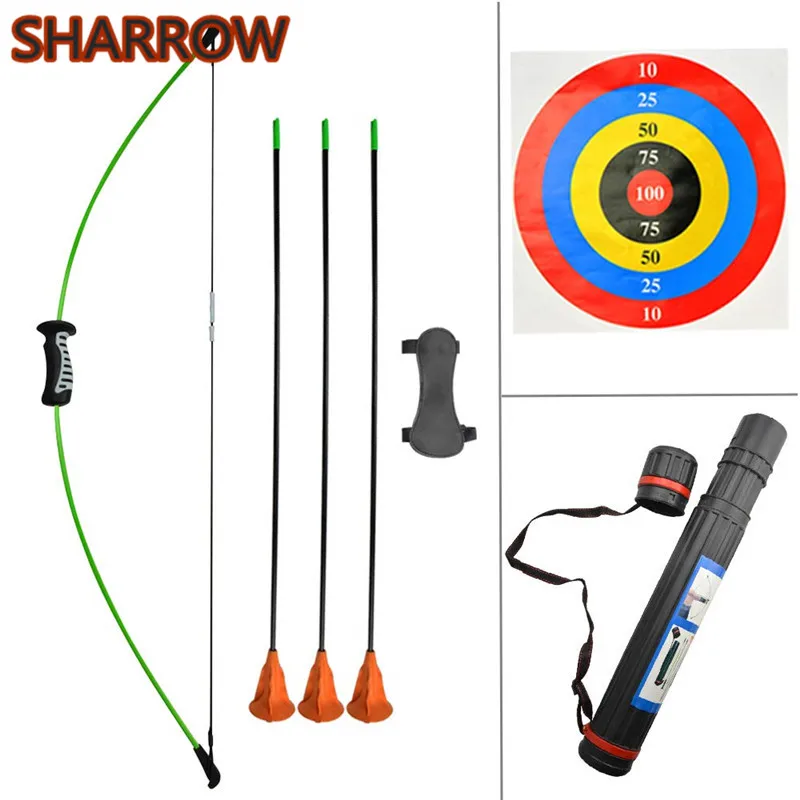 Детский прямой бант 1 комплект 15 фунтов стрелы с присосками для стрельбы