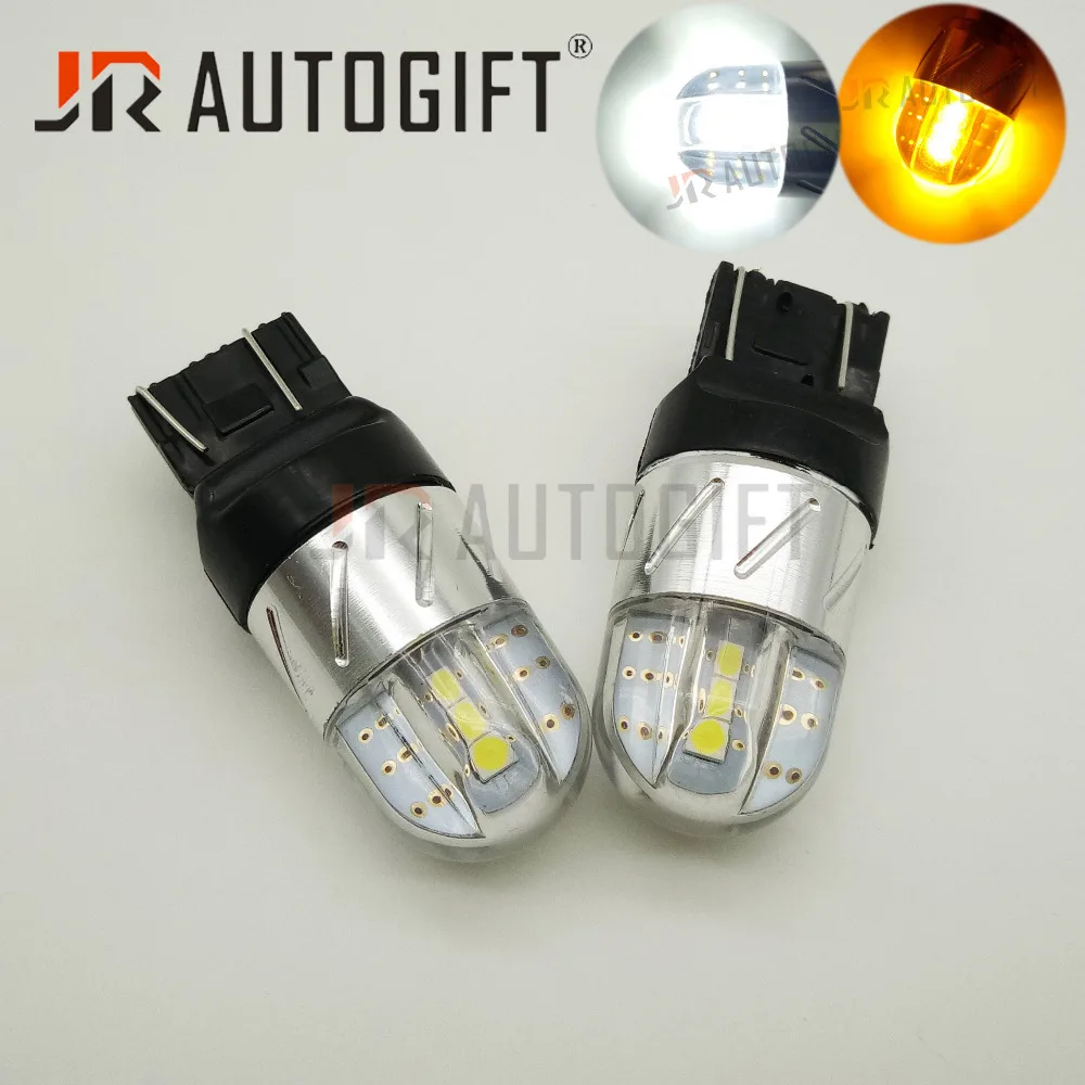 10x T20 7440 7443 LED W21W 1156 S25 6SMD 3030 чипы 1157 Белый Красный Желтый стоп-сигнал индикатор