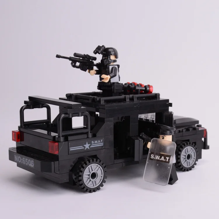 KAZI 6505 ~ 07 бронированный автомобиль SWAT с оружием серии строительный блок