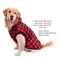 dog winter clothes fashion grid pattern warm soft thick dog cat outfit jacket fall winter hoodie coat for dogs pet apparel