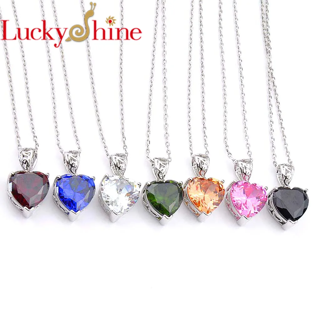 Luckyshine рождественские женские подвески ювелирные изделия сердце серьги с