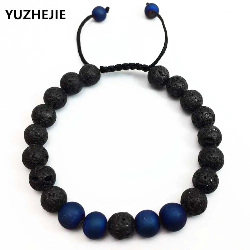 YUZHEJIE лавовый камень бусины тигровый глаз СПАР Будда регулируемый браслет из