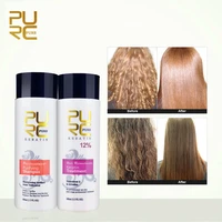 purc 12 formalin keratin hair treatment and purifying shampoo hair care products set brazilian keratin free shipping