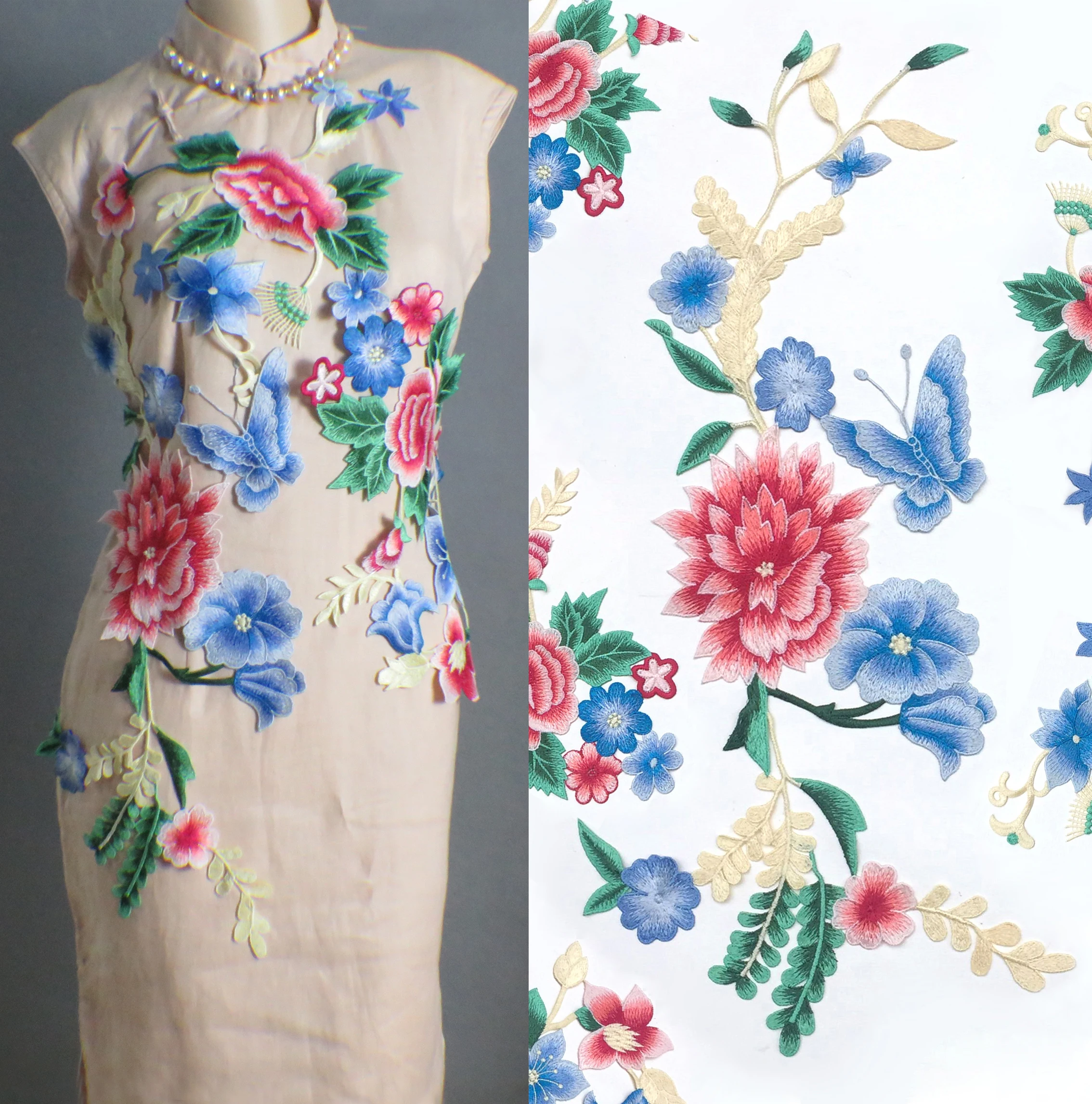 

big size flower 3pcs/set patch embroidered Applique Diy sew on fashion decoration patches for clothing parches para la ropa