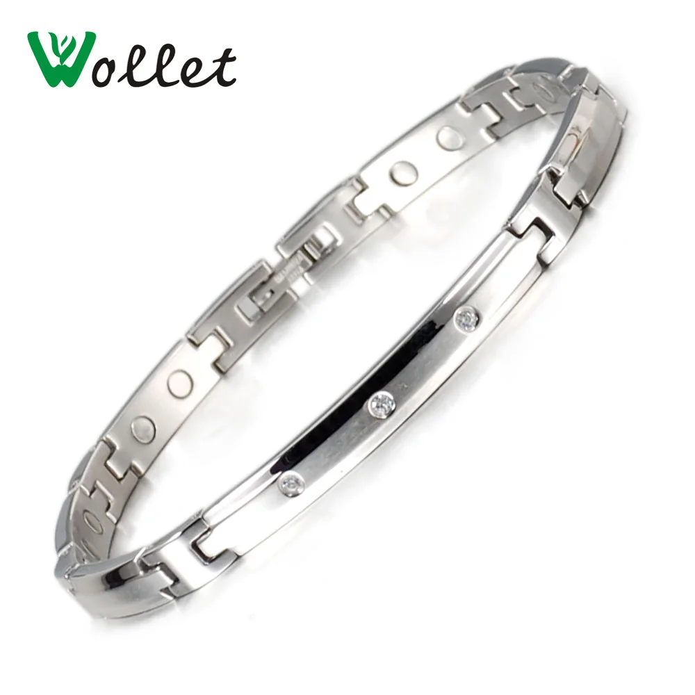 Wollet ювелирные изделия 6 мм здоровья нержавеющей стали магнитный браслет для