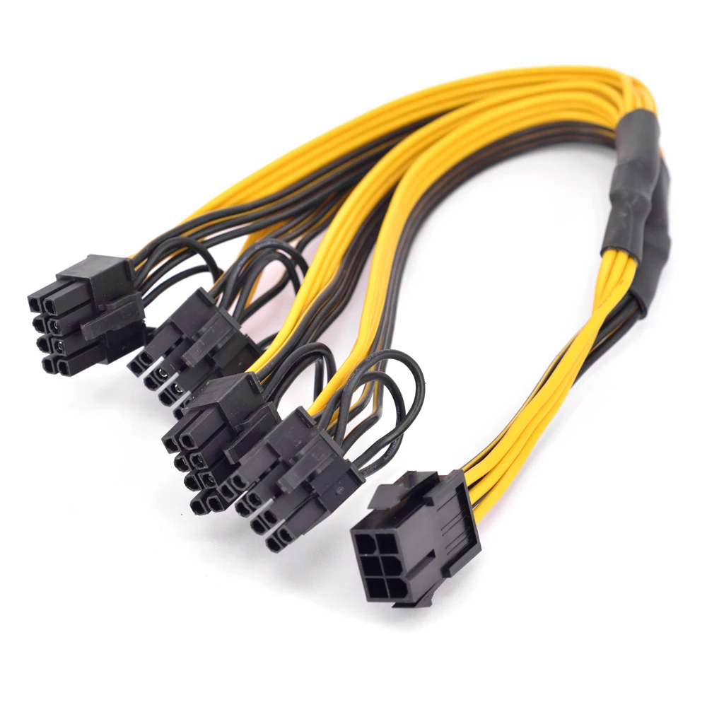 PCI e 6Pin 1 до 4 way 6 + 2pin внешний кабель питания PCIe графическая карта 8Pin порт множитель
