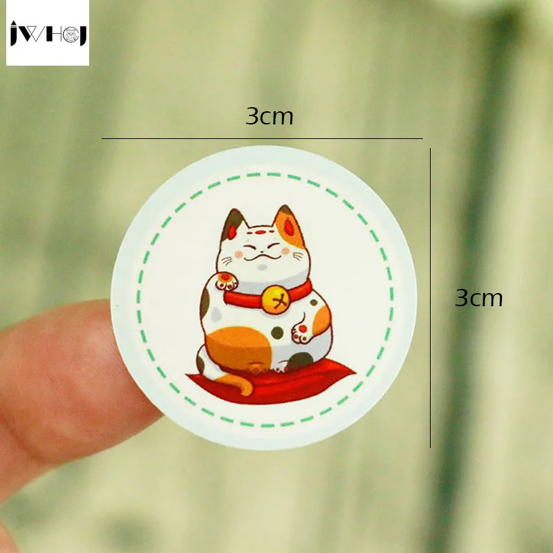 8 шт. мультяшный плютус Кот круговой бумажный стикер дети Сделай Сам подарочная