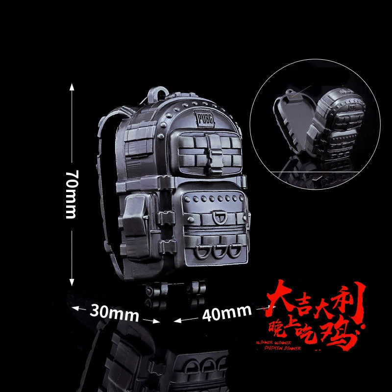 

Game New Playerunknown's Battlegrounds knapsack Model PUBG Logo Keychain Pendant Cosplay accessories collection gift toys