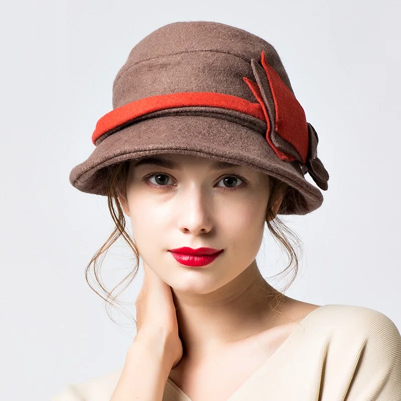 

New Arrival Lady Winter Basin Cap Female Fashion Wool Cap Students Leisure Travel Hat Girls British Painter Casual Cap B-7836