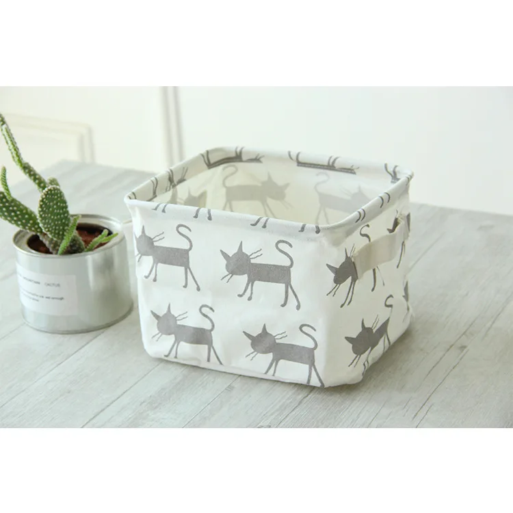 Cosmetic simple Storage Box Zakka Bag Organiser Foldable Container Basket cajas organizadoras | Дом и сад
