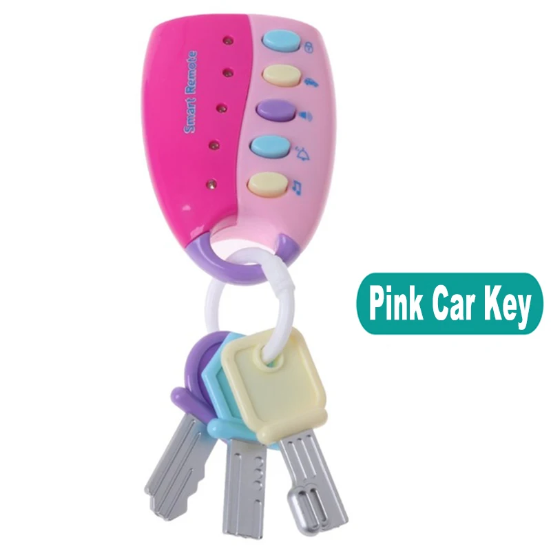 Pink Car Key Детские игрушки музыкальный мобильный телефон ТВ пульт дистанционного управления автомобильный ключ Ранние развивающие игрушки электрические цифры обучающая машина подарки для новорожденных - Цвет: Pink Car Key