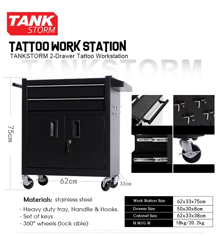 Рабочая станция для татуировок TANKSTORM2-Drawer | Красота и здоровье