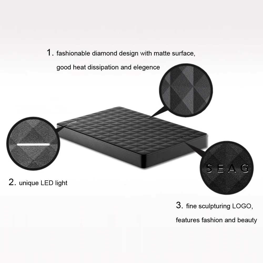 Внешний жесткий диск Seagate HDD 2 5 дюйма USB3.0 1 ТБ 4 внешний для настольного ноутбука