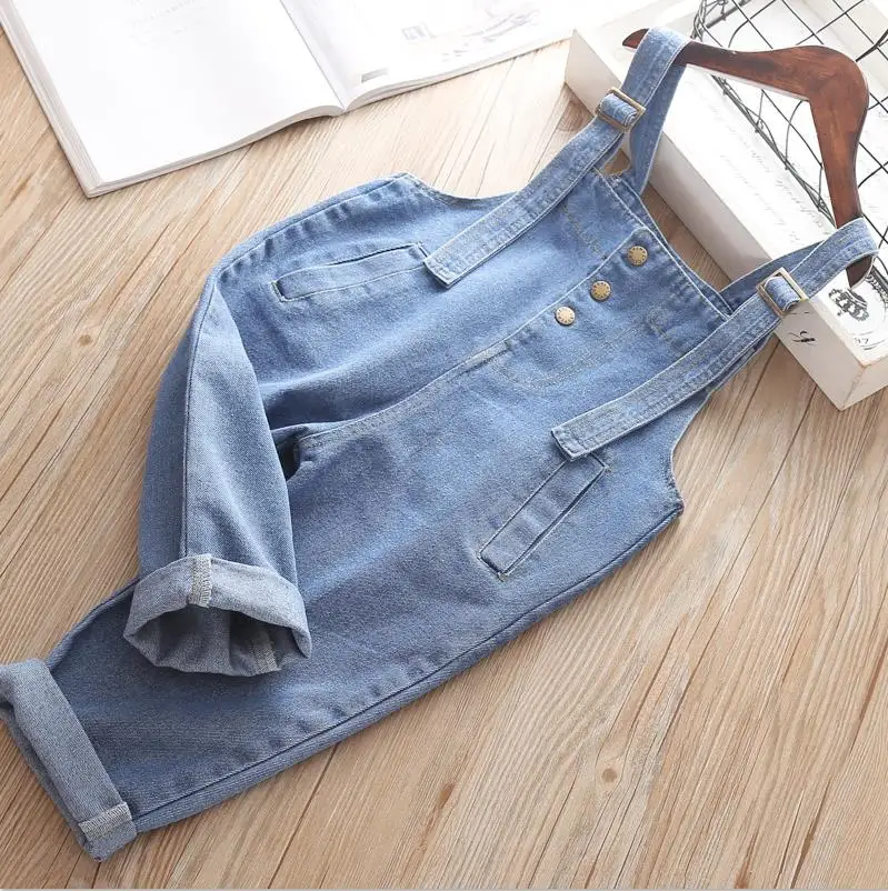 jeans Джинсовые комбинезоны для малышей Детские осенне-весенние комбинезоны-нагрудники, штаны для детей, штаны для мальчиков и девочек длинные джинсы для малышей штаны для детей 5 лет - Цвет: jeans