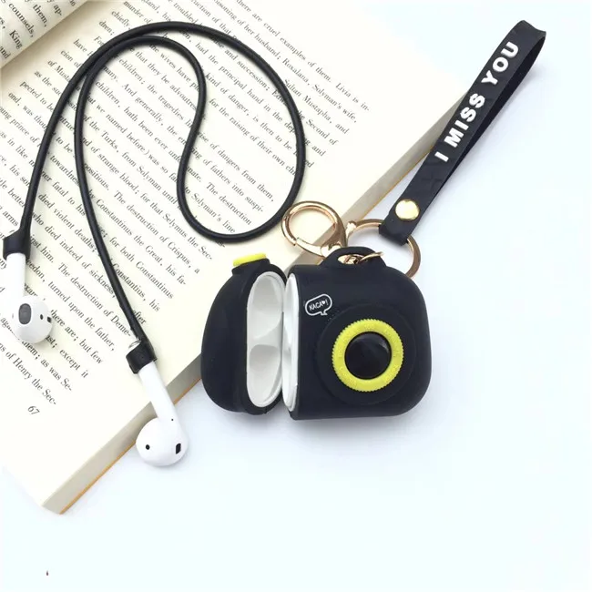 Чехол для наушников с мультяшной камерой для Airpods 2 1, проводная коробка для зарядки, силиконовый чехол для Apple AirPods, беспроводные наушники-аксессуар - Цвет: Only earphone box