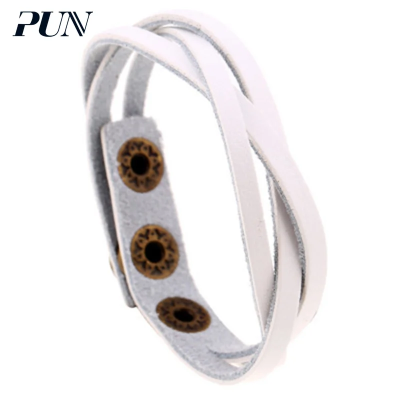 PUN punk braclet браслеты с ручной цепочкой для женщин очаровательный кожаный плетеный