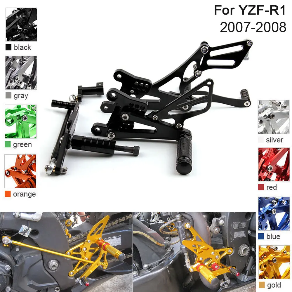 ЧПУ алюминиевые настраиваемые Задние подножки для Yamaha YZF R1 2007 2008|Подставки под