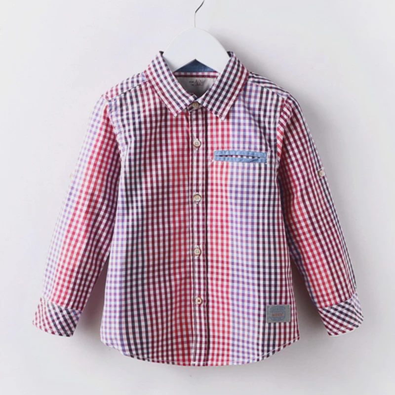 

Классическая клетчатая рубашка, повседневные топы на весну и осень для мальчиков, летние клетчатые рубашки для детей 2- 8 лет.