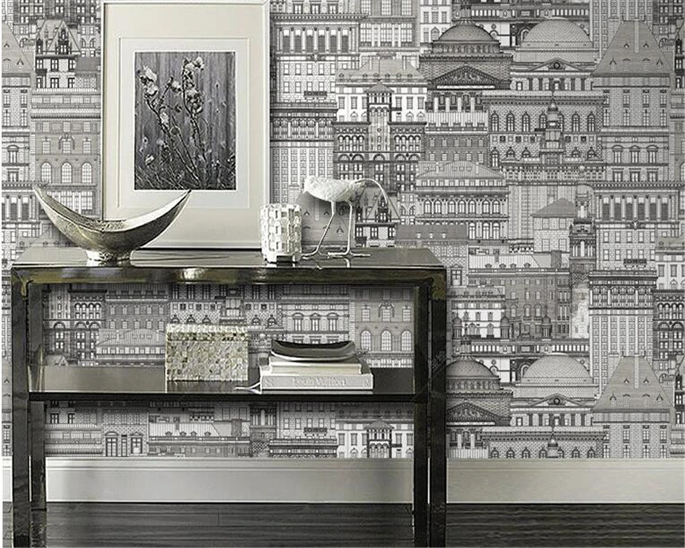 beibehang wallpaper City architecture photo clothing store fashion bedroom background wall papers home decor | Обустройство дома
