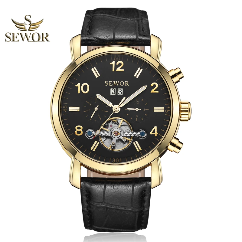 SEWOR 2018 Новые Модные Роскошные Tourbillon автоматические механические Для мужчин
