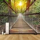 Фотообои 3D стерео подвесной мост, лесной пейзаж, фрески для гостиной, столовой, домашний декор, креативная 3D картина на стену