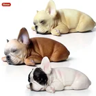 Oenux симпатичный французский бульдог, Имитация животных, милый щенок, модель питомца, фигурка, Спящая Собака Декор для дома, фигурки, игрушки для детей