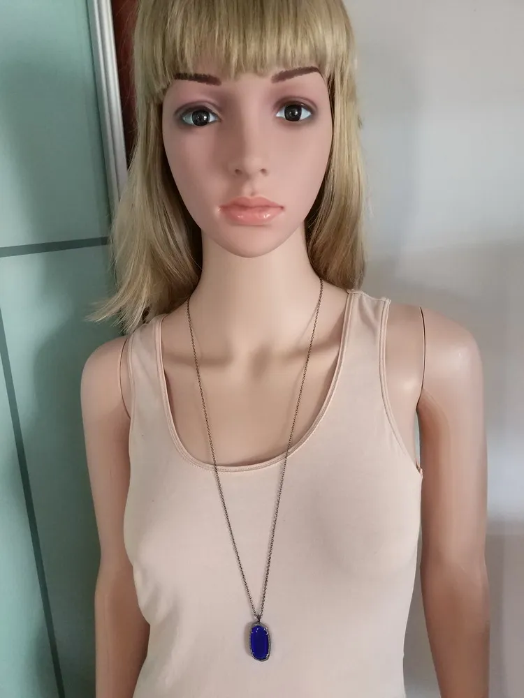 Модное шиферное ожерелье с подвеской кошачий глаз из Королевского голубого