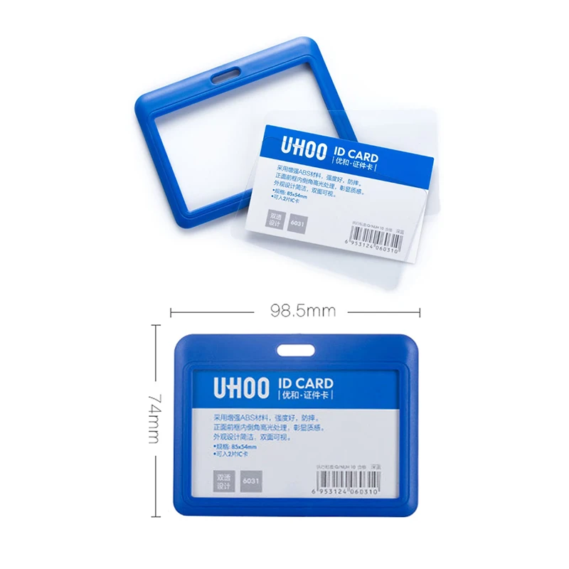 Multicolor ID Card Holder Double Transparent ABS Business Name Badge Office Student Bus Holders Accessories 6031 | Канцтовары для