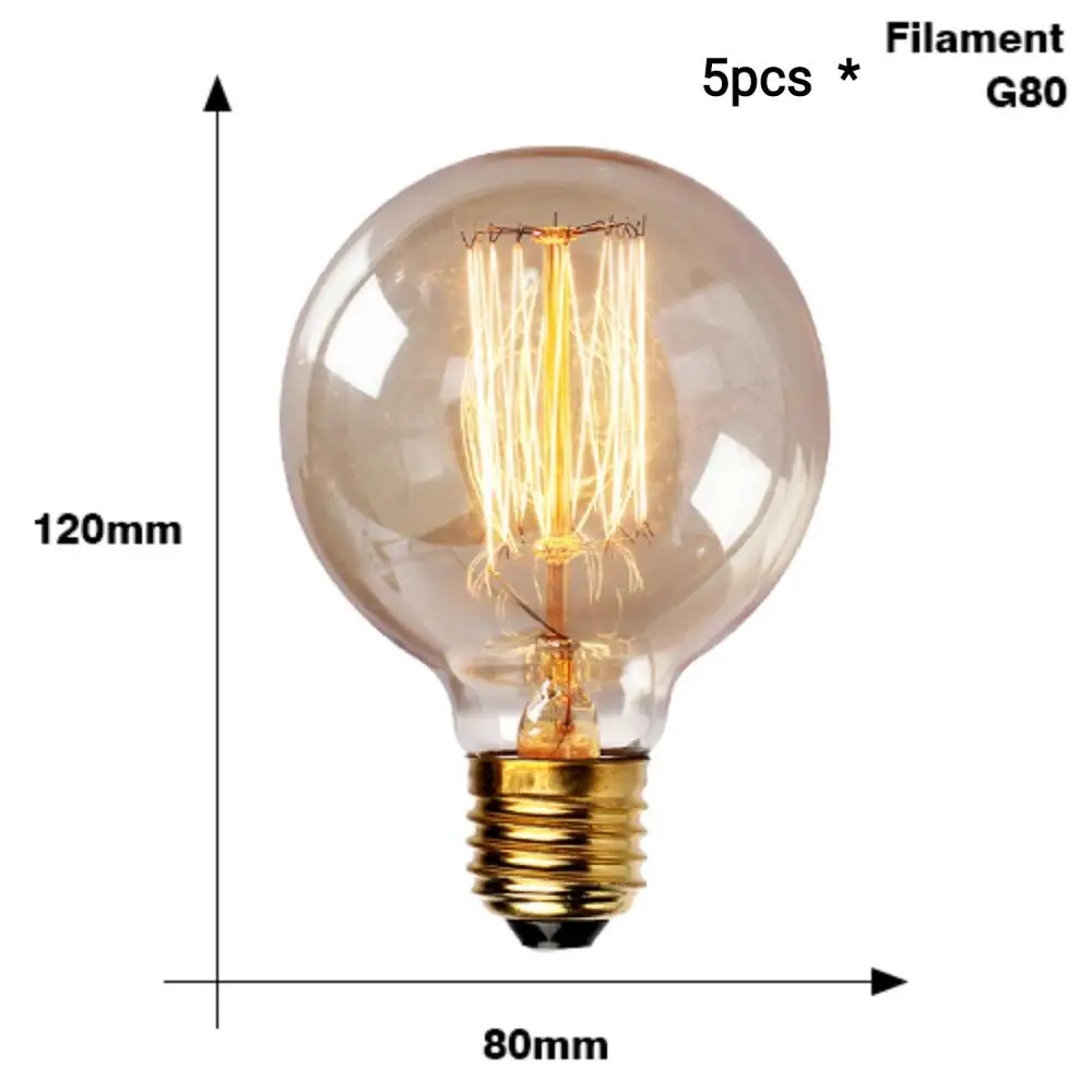 5pcs x G80 Filament YNL современный скандинавский светодиодный подвесной светильник s E27 220 В 110 в золотистый и черный светильник для внутреннего освещения светодиодный подвесной светильник для кухни домашний Декор Светильник - Цвет корпуса: 5pcs x G80 Filament