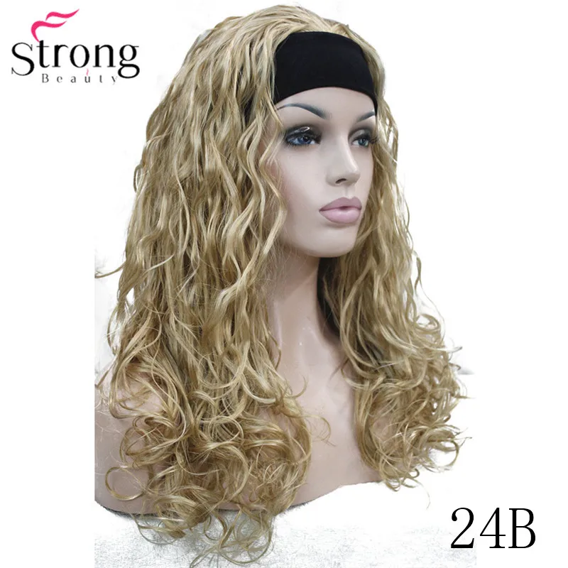 StrongBeauty оголовье парики женские Синтетические Черные/светлые длинные вьющиеся волосы монолитные натуральные парики