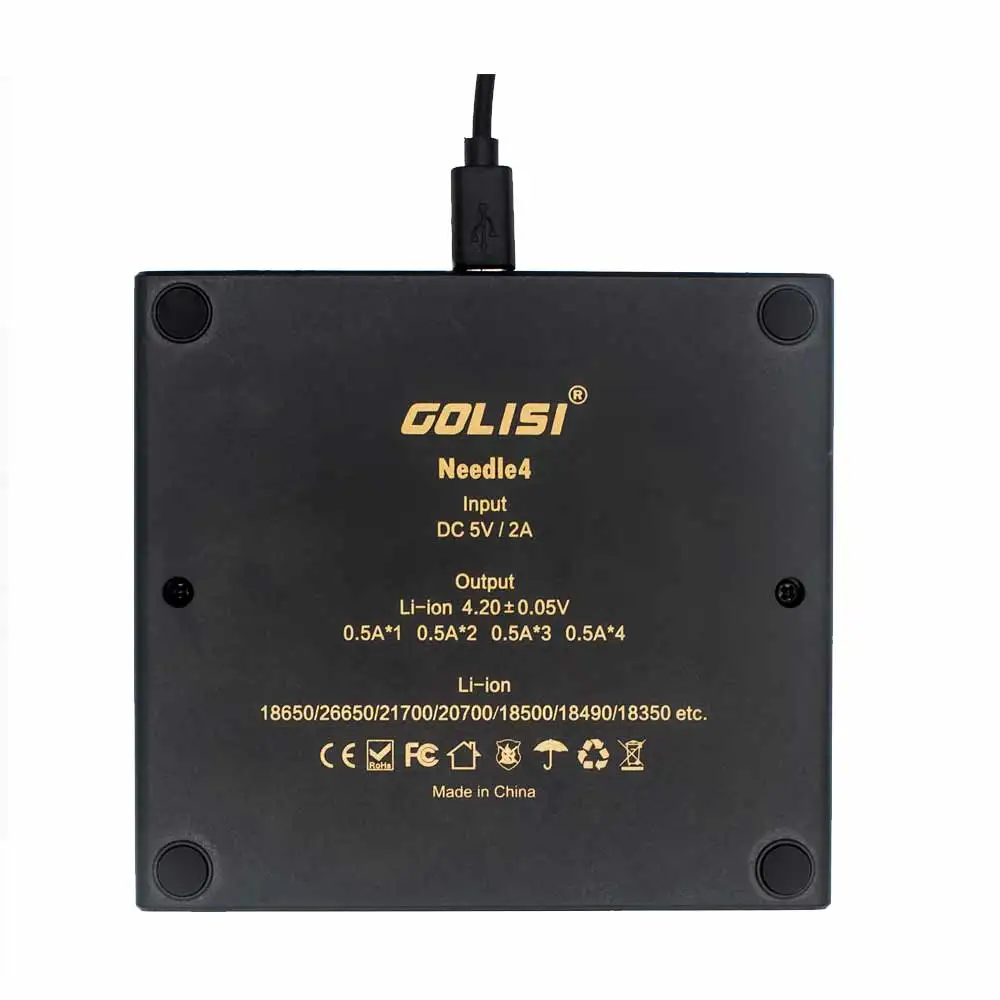 

Golisi Needle I4 Battery Smart Charging for 18650 20700 21700 26650 18350 USB Chargers Battery Charger USB Power Port 5V 2A