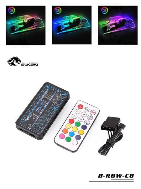 Controller(5V AURA) Bykski полное покрытие GPU водоблок для MSI RTX 2080 GAMING X TRIO видеокарта RGB/RBW N-MS2080TRIO-X - Цвет лезвия: Controller(5V AURA)